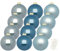 Inge Glas große Weihnachtskugeln mit Haken | Christbaumkugeln aus Glas | Set 12 Kugeln 8cm groß und 40 Aufhänger | Christbaumschmuck Weihnachtsbaumkugeln (Elysian Blue | blau)