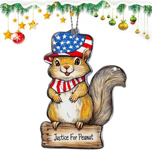 Eichhörnchen-Weihnachtsschmuck, 2D-Acryl-Eichhörnchen-Ornament, Tier-Weihnachtsbaum-Anhänger, Eichhörnchen-Weihnachts-Andenken, Eichhörnchen-Liebhaber, Weihnachtsdekoration für Acryl-Weihnachtsschmuck