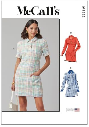 MCCALLS Sewing Pattern M8552Y5 Misses' Dress with Sleeve Variations Y5 (18-20-22-24-26)