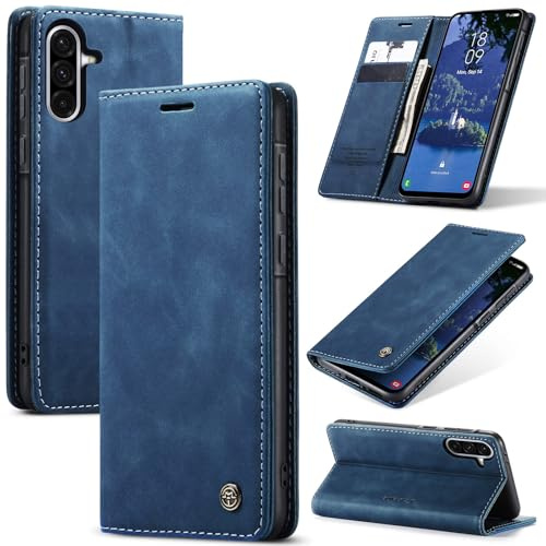 Azororo Handyhülle für Samsung Galaxy S23 FE 5G Hülle Premium Lederhülle Flip Case Magnet Tascher Kartenfach Standfunktion Klapphülle Schutzhülle für Samsung Galaxy S23 FE, Blau