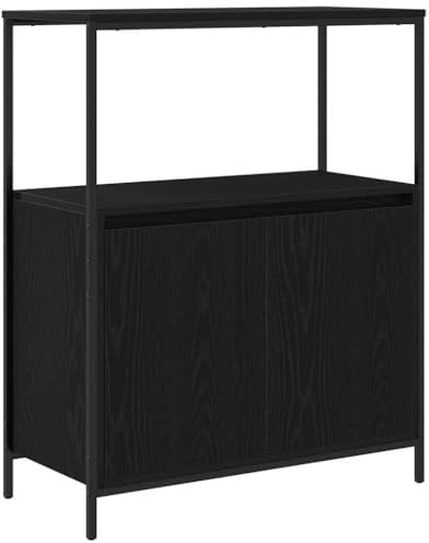 vidaXL Badschrank mit Regalen Schwarz Eichen-Optik 76,5x35x95 cm