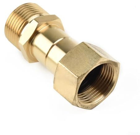 Zilimontt M22x1,5 bis M22 Messing Hochdruckreiniger Drehgelenk Verdrehschutz Anschluss Außengewinde Fitting Hochdruckreiniger Zubehör 3000 PSI