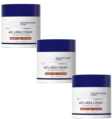 Urea Creme 40% Fußcreme, urea bodylotion handcreme Intensive Pflege Gegen Rissige Füße Und Hände, Hornhautentferner Schnell Einziehend Nicht Fettend Für Trockene Haut (3PCS, 150G)