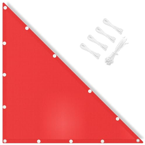 IOAOI Sonnensegel, wasserdicht, 3,5 x 5 x 6,1 m, rechtes Dreieck, 95 % UV-Block mit kostenlosem Seil, Sonnenschutzmarkise, Baldachin für Outdoor, Garten, Terrasse, Hof, Rasen, Pergola, Carport, Rot