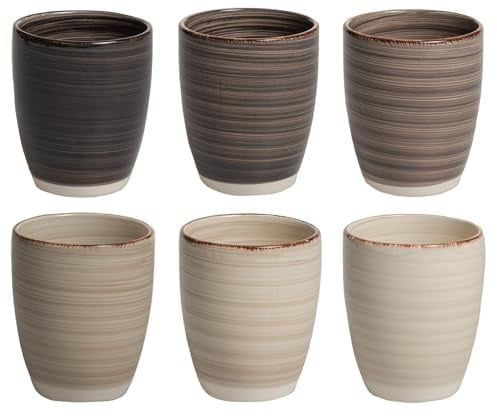 Cookinglife Delice | Kaffeebecher ohne Henkel 6-teilig | Becher 160ml | Keramik | grau | spülmaschinenfest | mikrowellenfest | backofengeeignet
