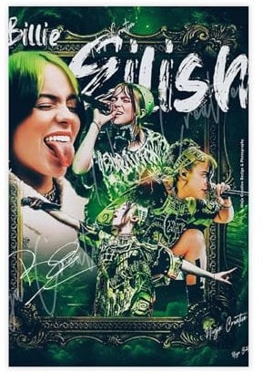 FSMFBGD Billie Eili Digitales Poster, Leinwand-Poster, Schlafzimmer-Dekor, Landschaft, Büro, Raumdekoration, Geschenk, 30 x 45 cm