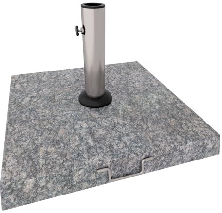 FRANKYSTAR Gravita - Base pour parasol de jardin carré 45 x 45 cm 35 kg socle en pierre avec roues grises