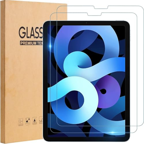 World biz 2-Pack Screen Protector for iPad Air 2022 10.9'' (Air 5/4), 9H Tempered Glass Film Ultra Clear Bubble Free