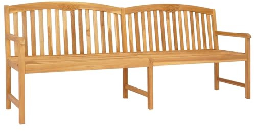vidaXL Handgefertigte Rosenbank Natur 228 x 60 x 90 cm Massivholz Teak, Gartenmöbel, Teakbank für die Terrasse, Platz zum Chillen, robuste Holzmöbel, rustikales Design, Entspannung pur