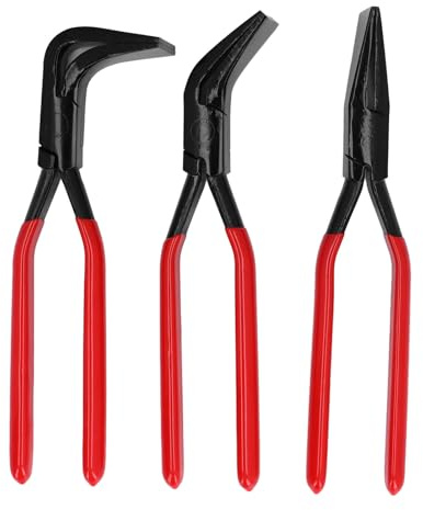 3pcs Metal Bending Pliers Set with Straight 45 Degree and 90 Degree Jaws, Sheet Metal Hand Seamers for Bending Flattening Automotive Bodywork, High Carbon Steel Sheet Metal Bender