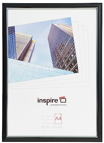 Hampton Frames EASY LOADER Poster Certificate Photo Frame Acrylic (Non Glass) Black A4 (21x30cm) EASA4BKP