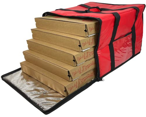FoodService Essentials IPDB-618R Isoliertasche für Pizza, 45,7 x 45,7 x 33 cm, Reißverschluss, Rot