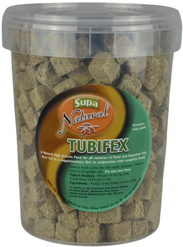 Supa Natural Tubifex Cubes, 1 Litre Bucket, Highly Nutritious Protein Rich Food, Suitable For Aquarium And Pond Fish,