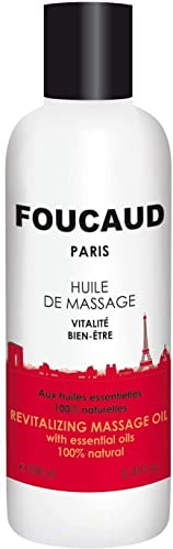 Foucaud - HUILE DE MASSAGE - PROTEGE - ADOUCIT - ASSOUPLIT LA PEAU - RELAXANTE - 100% Naturelles - Huile essentielle : orange, citron, thym, lavande, lavandin, romarin- Flacon de 200 ml