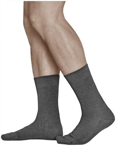 vitsocks Chaussette chaude 80% LAINE MÉRINOS fine d'hiver Homme (3 PAIRES) ville business quotidienne mi-mollet, gris, 42-43