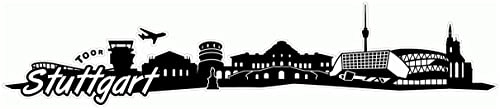 Samunshi® Stuttgart Skyline Aufkleber Sticker Autoaufkleber City Gedruckt - 15x3,1cm schwarz