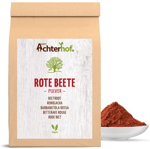Rote Beete Pulver 250g | erdig, herzhaft und süß | roh und gekocht verwendbar | ideal zum Färben von Lebensmitteln | vom Achterhof
