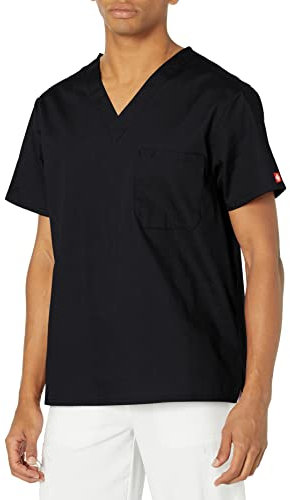 Dickies EDS Kasack, Herren Krankenhauskleidung, Schlupfhemd (Schwarz, L)