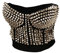 Bslingerie® Madonna Style Metallic Nieten Bustier BH Korsett Top, silber, X-Large