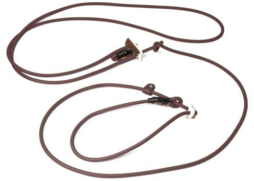Mystique® Biothane Hunting Profi lautlos Umhängeleine 280cm Moxon mit Zugbegrenzung (8mm, braun)