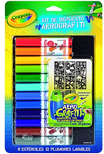 CRAYOLA Marker & Stencil Pack - 12 Multi-Coloured Pens & Stencils - Suitable from 6 years to 12 years