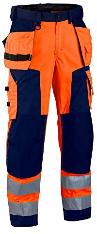 Blaklader 15672517 Hochwertige Softshell-Arbeitshose, Orange/Marineblau, grootte C48