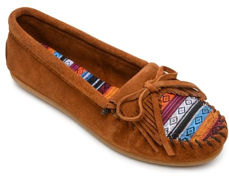 Minnetonka Women's Kilty Suede Hardsole Moccasin, Arizona, 8.5 M US