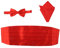 3pcs Maenner 's Satin Fliege Kummerbund Taschentuch Taschentuch Rot