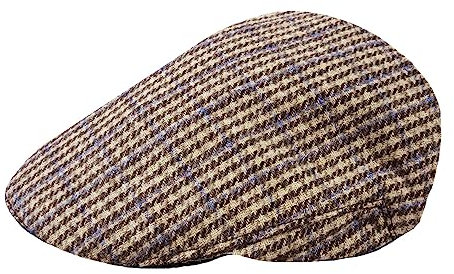 TOSKATOK Herren Schirmmütze Kariert Wollmischung Tweedkappe Flach