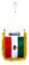 AZ FLAG - Fanion Mexique Pour Décoration Voiture Avec Ventouse et Franges Dorées - Mini Drapeau Mexicain - 13x10 cm