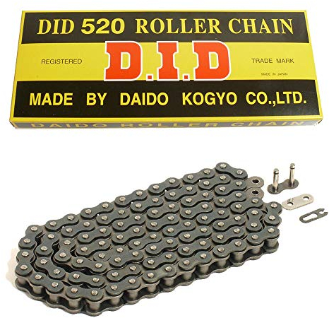 DID Cadena 520 110 ruedas, abierto con clip de candado