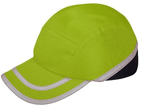 Cappellino di Sicurezza per Cantiere Anti Heurt Anti Shock Cap Coqued Alta Visibilità Interno Plastica ABS - Giallo