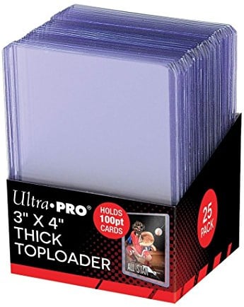 4 Ultra Pro 100pt Top Loaders - 25 Toploaders Per Pack (100 Total) - Thick Baseball, Football, Basketball, Hockey, Gaming by Ultra Pro