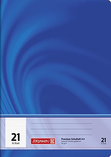 BRUNNEN Schulheft Premium Vivendi | A4, Lineatur 21, 16 Blatt, blau