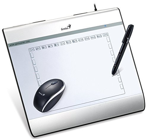 Genius MousePen i608 - Tableta gráfica con lápiz Digital y ratón, Blanco
