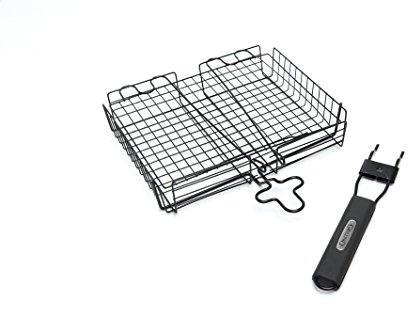 GrillPro 24876 Deluxe Non Stick Broiler Basket with Detachable Handle