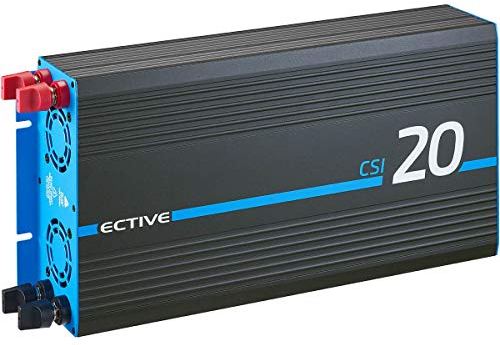 ECTIVE Reiner Sinus Wechselrichter CSI 20-2000W, 24V auf 230V, USB, USV Funktion, Überhitzungsschutz, Netzvorrangschaltung - DC/AC Spannungswandler, Umwandler, Stromwandler für Haushaltsgeräten
