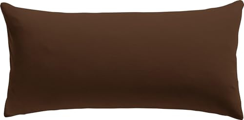 REDBEST Kissenbezug Single- Jersey San Francisco, Dunkelbraun Größe 40x80 cm - weiche Qualität, bügelfrei, praktischer Reißverschluss, 100% Baumwolle