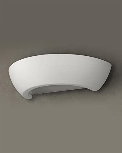 SOLLUX lighting Wandleuchte Oskar Wandleuchte - Keramik Wandbeleuchtung Wohzimmer Esszimmer Lampe Flur - Geometrische Form Treppenhaus Beleuchtung aus Keramik Farbe Weiß 36 x 15 x 7,5 cm
