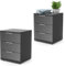Vicco Nachttisch Florenz, Nachtkommode, Schwarz Hochglanz, 46 x 60 cm 2er Set