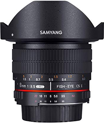 Samyang Obiettivo 8mm F/3.5 UMC Fish-Eye CS II per Sony CS II, Nero