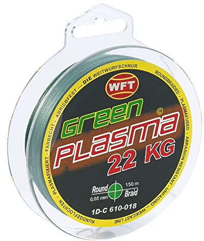 WFT KG Plasma Round 150m geflochtene Schnur 0,08mm-0,36mm, Durchmesser:0.08mm, Farbe:Grün