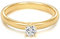 Trilani Damen Verlobungsring 925/- Sterling Silber gelbvergoldet mit Zirkonia in Brilliantschliff Solitärring Antragsring Gelbgold