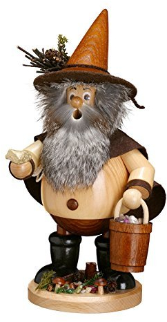 DWU Original Erzgebirgischer Räuchermann® Waldwichtel groß Erzsammler Natur - inkl. Original Crottendorfer Räucherkerzen #892