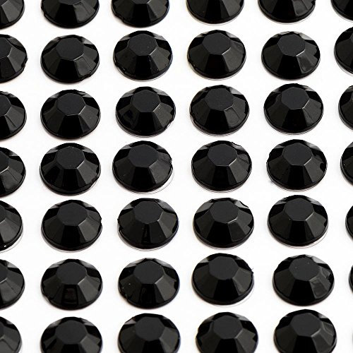 Italian Options - 10mm Black Diamante Rhinestone Gem Crystal Stickers (50 pcs)