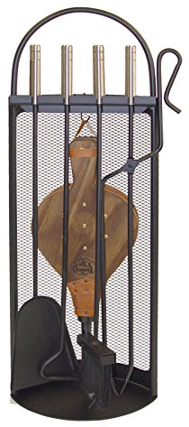 Imex El Zorro 10048 Kamin-Zubehörset, quadratisches Design, rostfrei, inklusive Blasebalg, 68 x 23 x 14 cm, Schwarz