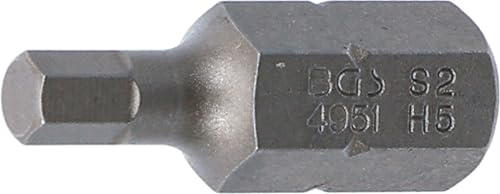 BGS 4951 | Bit | Außensechskant 10 mm (3/8) | Innensechskant 5 mm | Länge 30 mm | Chrom-Vanadium-Stahl (S2)