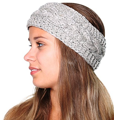 Kunst und Magie Stirnband Haarband aus Wolle gestrickt, Naturfarben
