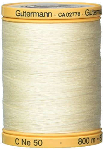 Gutermann Natural Cotton Thread Solids 876yd, Egg White