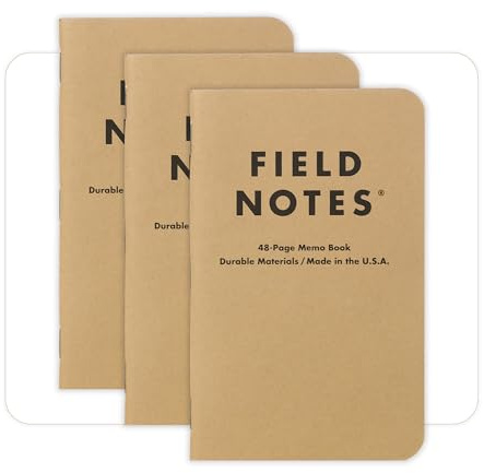 Field Notes: Original Kraft 3-Pack - Plain Paper Memo Books - Blank 48 Page Pocket Notebooks - 3.5 x 5.5
